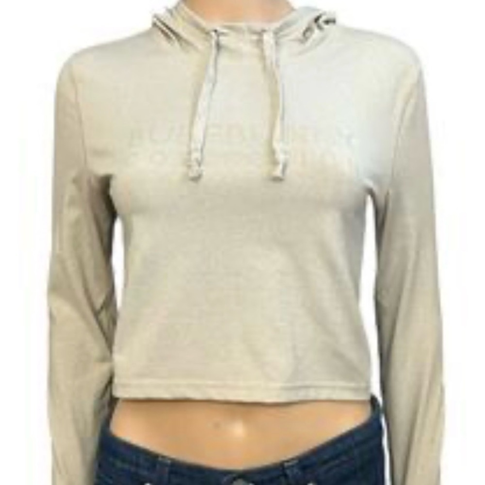 Buffbunny Collection Jasmine Cropped Hoodie - Light Tan